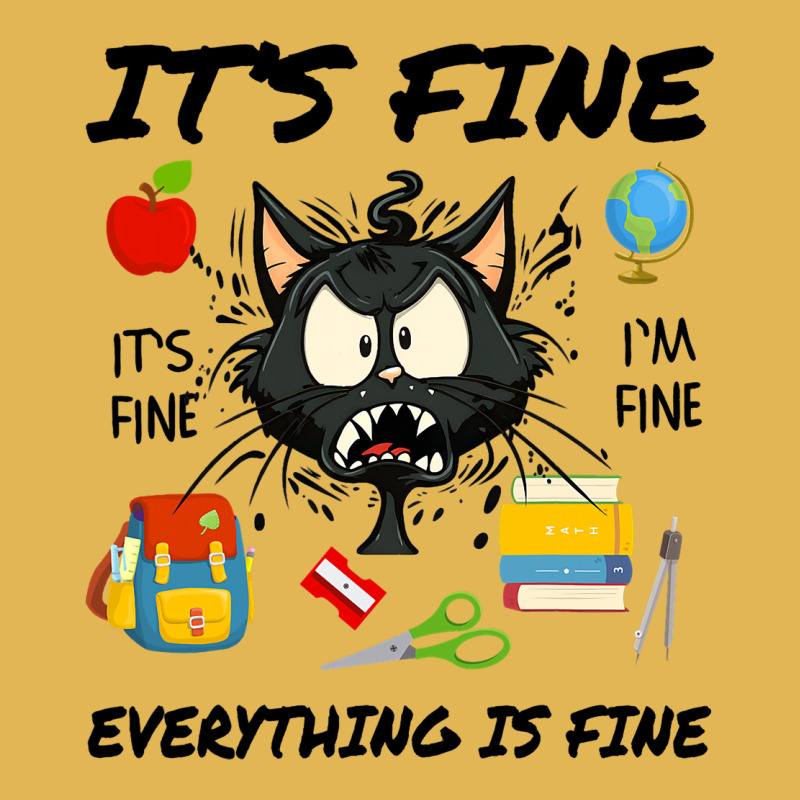 Its Fine Im Fine Everythings Fine Stressed Cat Tea Vintage Hoodie And Short Set | Artistshot