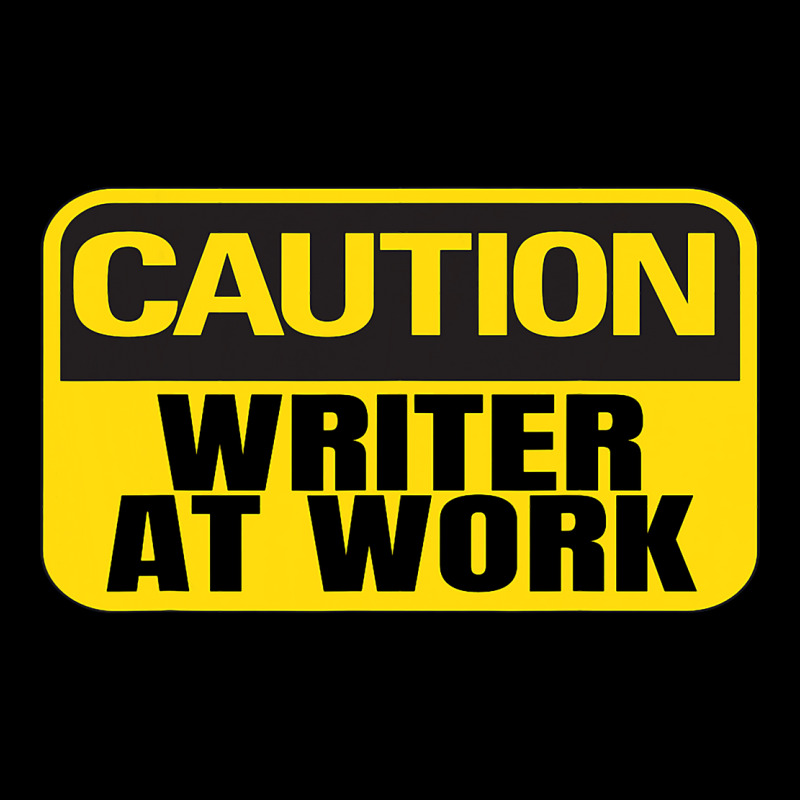 Caution Writer At Work Yellow Caution Sign Pocket T-Shirt by MaritzaCoats | Artistshot