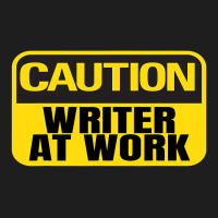 Caution Writer At Work Yellow Caution Sign Classic T-shirt | Artistshot