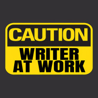 Caution Writer At Work Yellow Caution Sign Vintage Hoodie | Artistshot