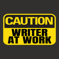 Caution Writer At Work Yellow Caution Sign Champion Hoodie | Artistshot