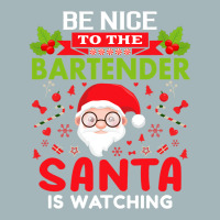 Be Nice To The Bartender Santa Is Watching Christm Unisex Sherpa-lined Denim Jacket | Artistshot