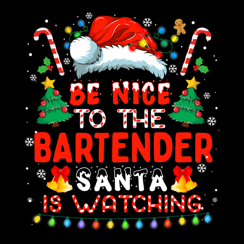 Be Nice To The Bartender Santa Is Watching Funny C Cropped Sweater by CalliopEasley | Artistshot