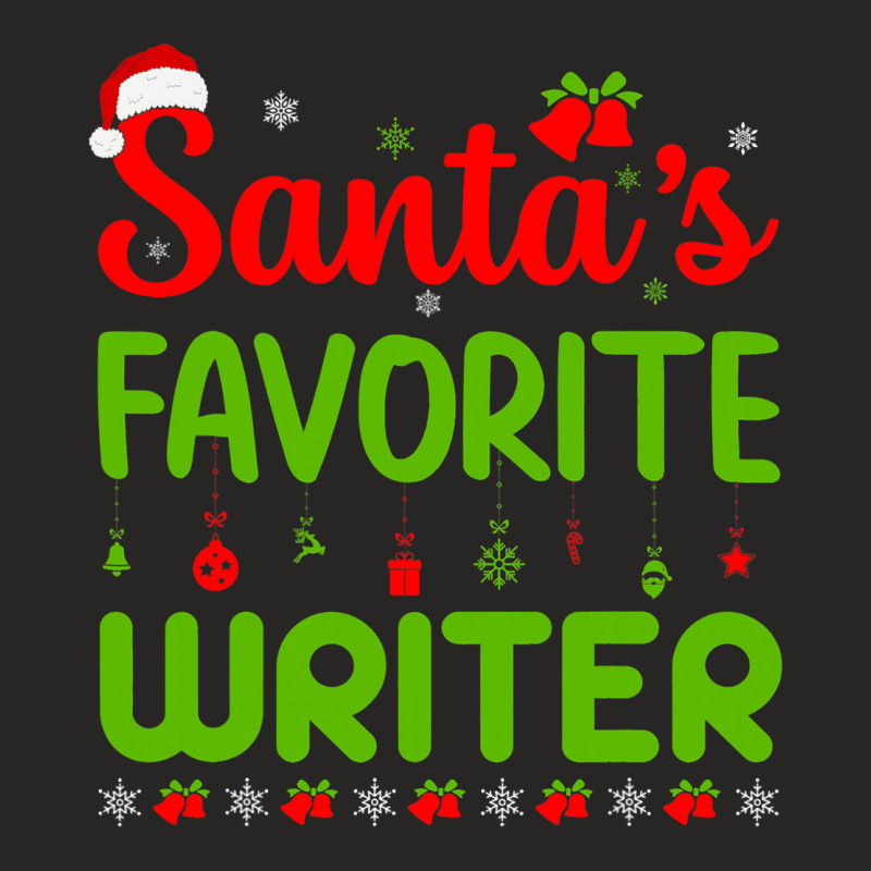 Cool Christmas Santas Favorite Writer Cute Merry X Ladies Fitted T-Shirt by Happinessit | Artistshot