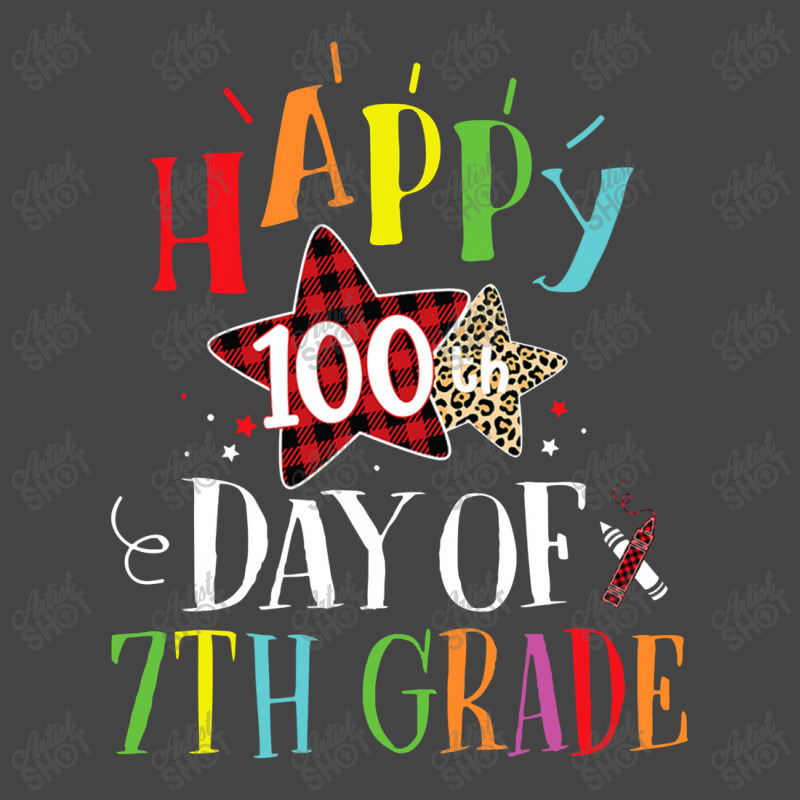 Red Plaid Leopard Happy 100th Day Of 7th Grade Basic T-shirt | Artistshot