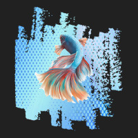 Beta Fish T  Shirt Beta Fish Blue With Rainbow Tail On Blue T  Shirt Basic T-shirt | Artistshot