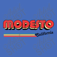 Modesto, Ca Retro Typography Design Basic T-shirt | Artistshot