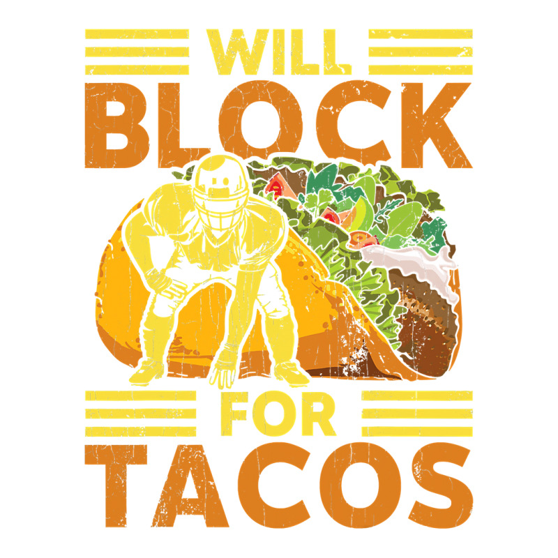 Will Block For Tacos Football Player Lineman Raglan Crop Top by pester | Artistshot