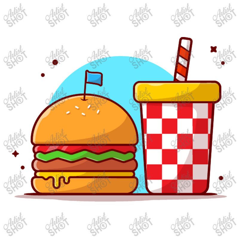 Burger And Soda Cartoon V-neck Tee | Artistshot