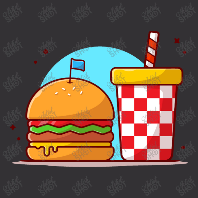 Burger And Soda Cartoon Vintage Hoodie And Short Set | Artistshot