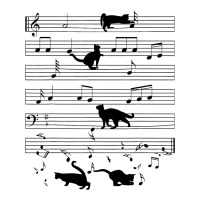 Black Cat Kitten Playing Music Note Clef Musician  Women's V-neck T-shirt | Artistshot