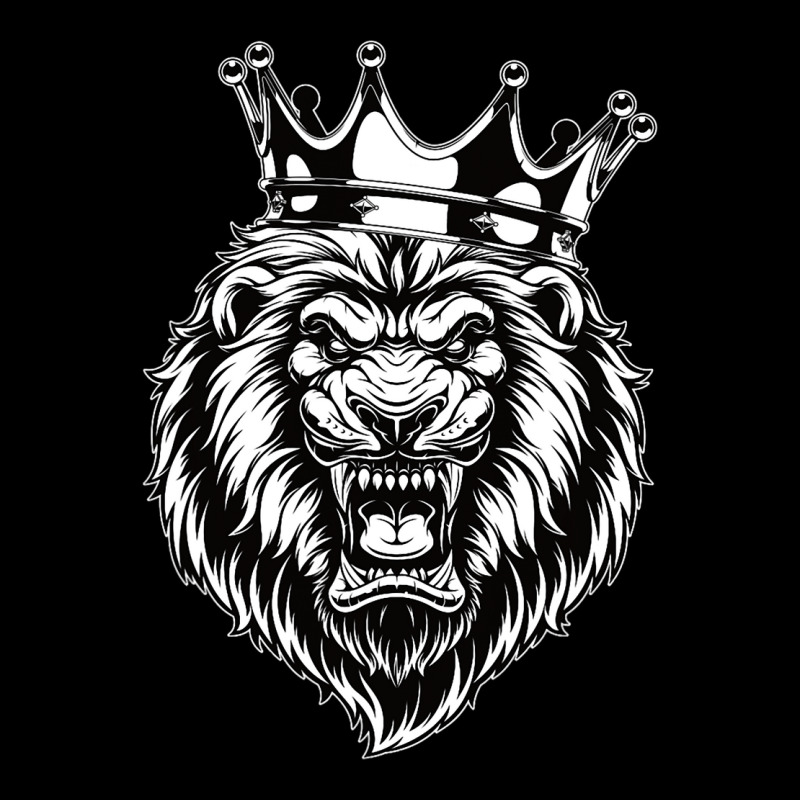 Angry Lion King Ferocious Lion With Crown Cropped Hoodie by KatanaFarkas | Artistshot