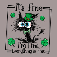 Black Cat Patricks Day Its Fine Im Fine Everything Vintage Short | Artistshot