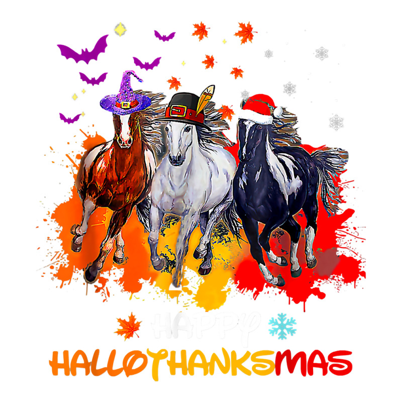 Halloween Thanksgiving Christmas Happy Hallothanksmas Horse 200 Raglan Crop Top by peafowl | Artistshot