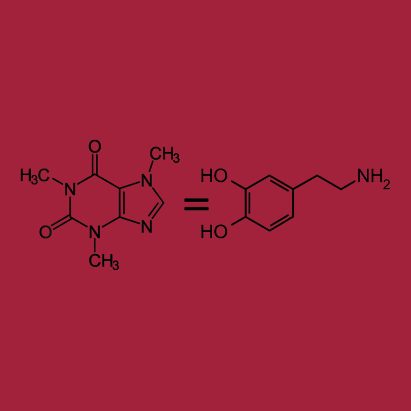 Caffeine Equals Happiness   Molecule Dopamine Science Shirt Basic T-shirt by alayziahollars | Artistshot