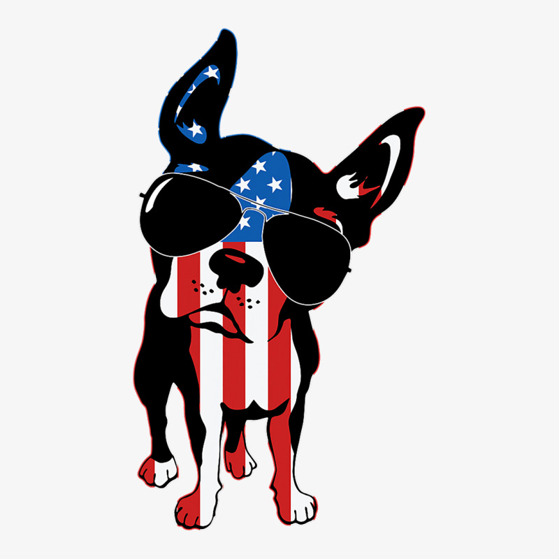 Boston Terrier Dog T Shirt American Flag Independe Ladies Fitted T-Shirt by NAOMIMONTGOMERY | Artistshot