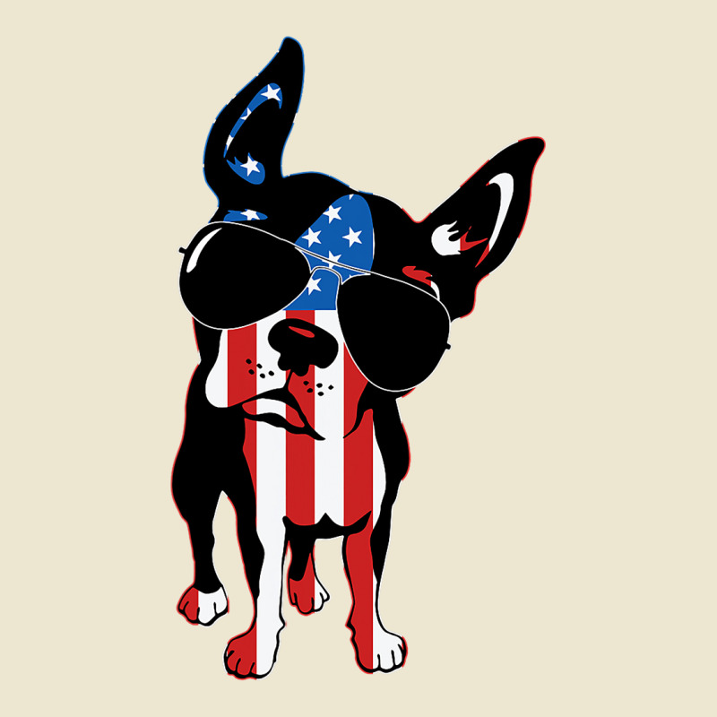 Boston Terrier Dog T Shirt American Flag Independe Cropped Hoodie by NAOMIMONTGOMERY | Artistshot