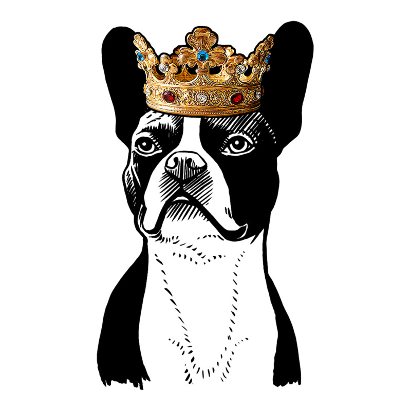 Boston Terrier Dog Wearing Crown Raglan Crop Top by KYERRAREED | Artistshot