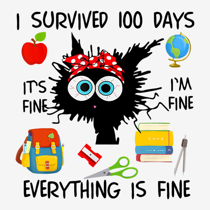 100th Day Of School Its Fine Im Fine Everythings F Adjustable Cap | Artistshot