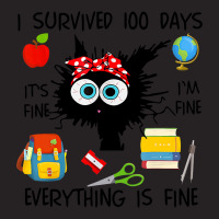 100th Day Of School Its Fine Im Fine Everythings F Vintage Cap | Artistshot