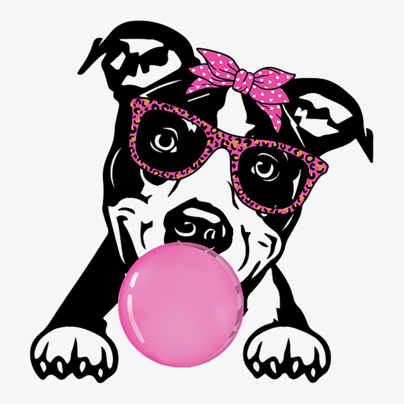 American Staffordshire Terrier Bubble Gum Bandanna Ladies Fitted T-Shirt by SamiaJarar | Artistshot