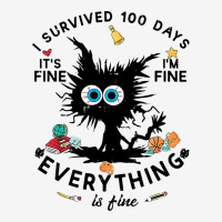 100th Day Of School Its Fine Im Fine Everythings I Adjustable Cap | Artistshot