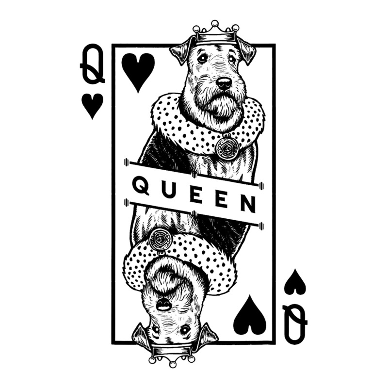 Airedale Terrier Queen Of Hearts Funny Dog Lover P Unisex Hoodie by EmranKwak | Artistshot