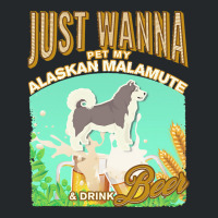 Alaskan Malamute T  Shirt Dog Owner, Just Wanna Pet My Alaskan Malamut Crewneck Sweatshirt | Artistshot