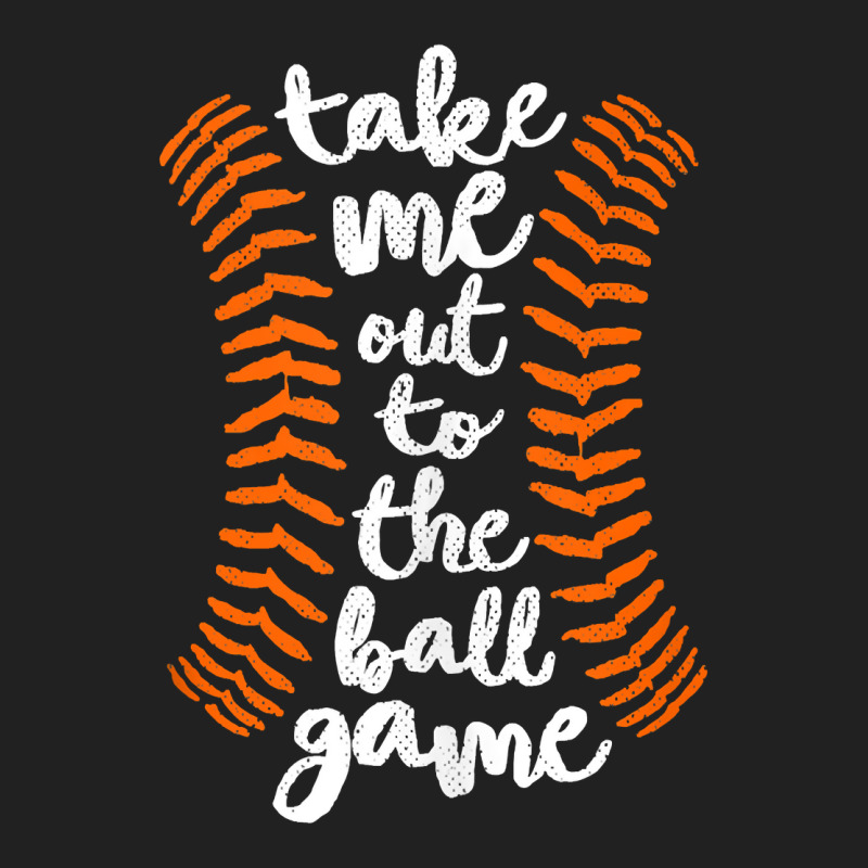 Take Me Out Ball Game Shirt Baseball Song Orange Black Blue Tank Top Basic T-shirt by alayziahollars | Artistshot