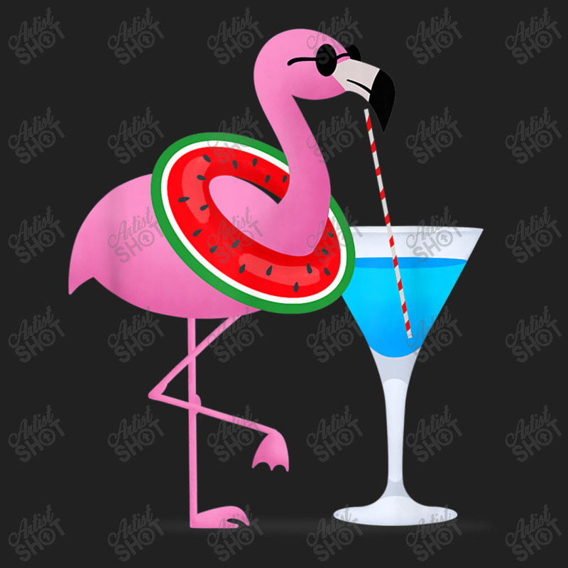 Flamingo Flamingo Drink Hello Summer Time Funny For Kids Basic T-shirt by criticizematter | Artistshot