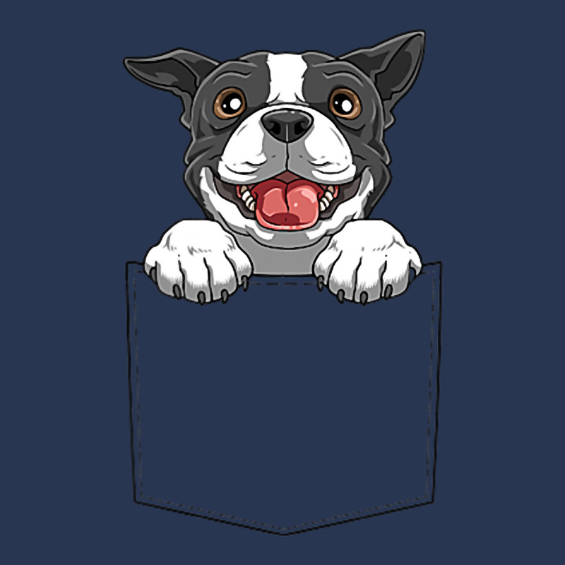 Boston Terrier Pocket Funny Boston Terrier In Pock Ladies Denim Jacket by NOELYOUNG | Artistshot