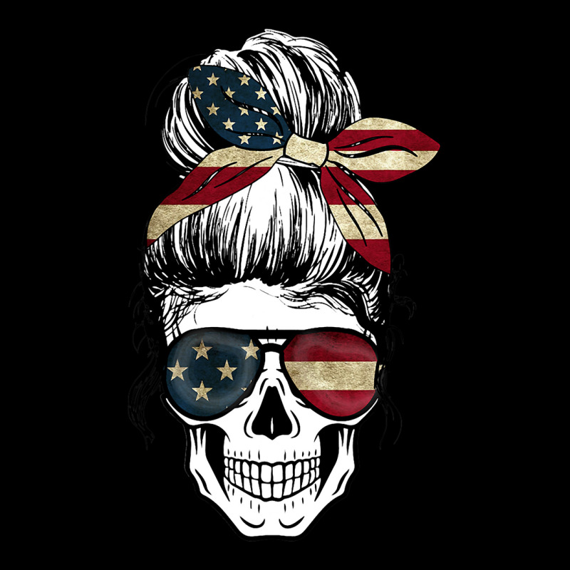 American Flag Skull Woman Skull Lady Adjustable Cap by KeaganKoehler | Artistshot