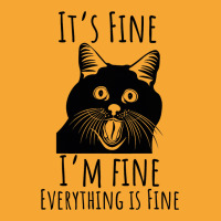 Black Cat Its Fine Im Fine Everythings Is Fine Gif Basic T-shirt | Artistshot