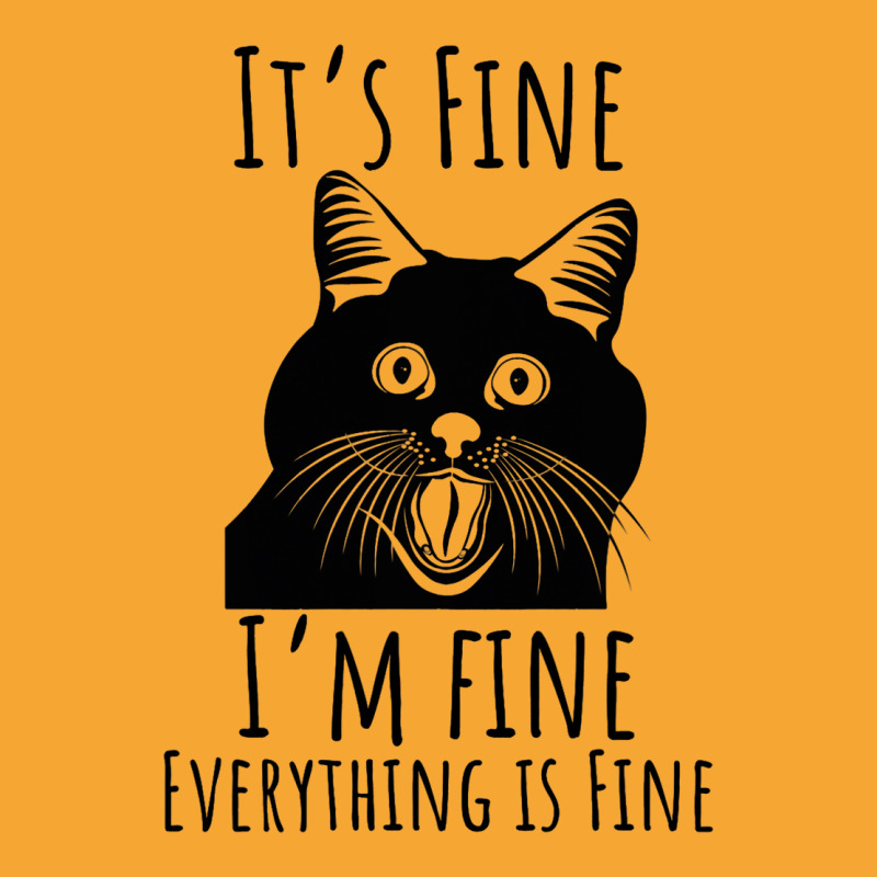 Black Cat Its Fine Im Fine Everythings Is Fine Gif Basic T-shirt | Artistshot