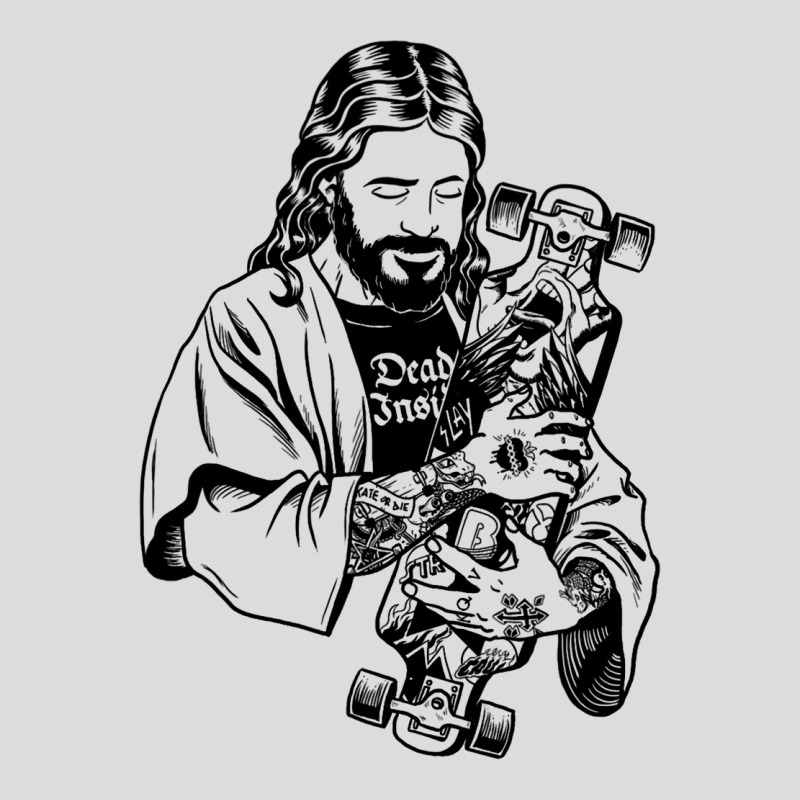 Badass Jesus Punk With Tattoos Loves Skateboard An Men's Polo Shirt | Artistshot