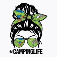 Camping Life Messy Bun Hair Camping Lovers Womens T-shirt | Artistshot