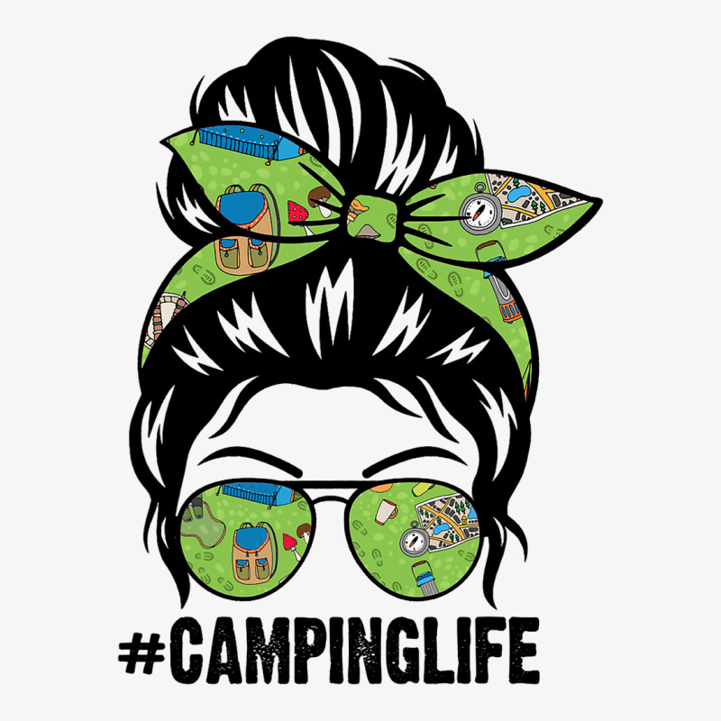 Camping Life Messy Bun Hair Camping Lovers Womens Champion Hoodie | Artistshot