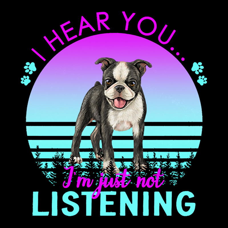 Boston Terrier T  Shirt I Hear You I'm Just Not Listening Boston Terri Men's Long Sleeve Pajama Set | Artistshot