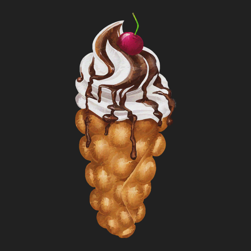 Bubble Waffle Ice Cream T  Shirt Egg Bubble Waffle Vanilla Ice Cream W Basic T-shirt by pintailracehorse | Artistshot