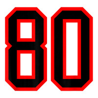 Jersey Number #80 Red Black Sports Birthday Lucky Number 80 Raglan Crop Top | Artistshot