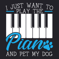 I Just Want To Play The Piano And Pet My Dog Piani Unisex Sherpa-lined Denim Jacket | Artistshot