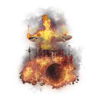 Flaming Skeleton Drummer Set 1, Flaming Skeleton Drummer Set 1 Art, Fl Raglan Crop Top | Artistshot