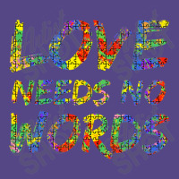 Colorful Autism Puzzle Piece Love Needs No Words Basic T-shirt | Artistshot