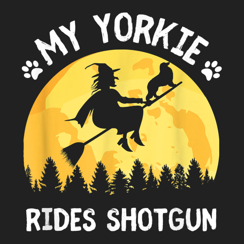 My Yorkie Rides Shotgun Funny Halloween Yorkshire Terrier T Shirt Basic Youth T-shirt by kewisharemeliadq | Artistshot