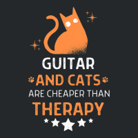 Guitar And Cats Are Cheaper Than A Therapy Men Wom Crewneck Sweatshirt | Artistshot