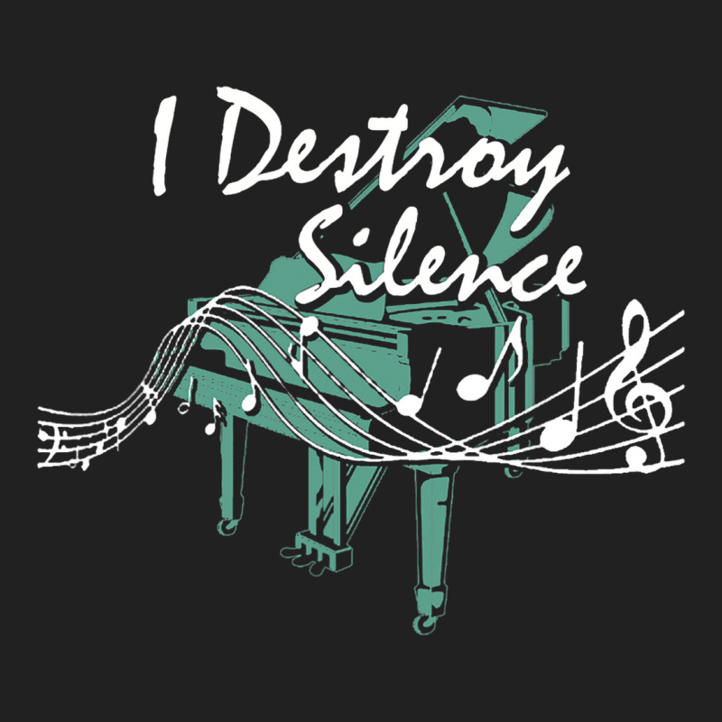 I Destroy Silence Piano Music Notes Musician Piani Basic T-shirt | Artistshot