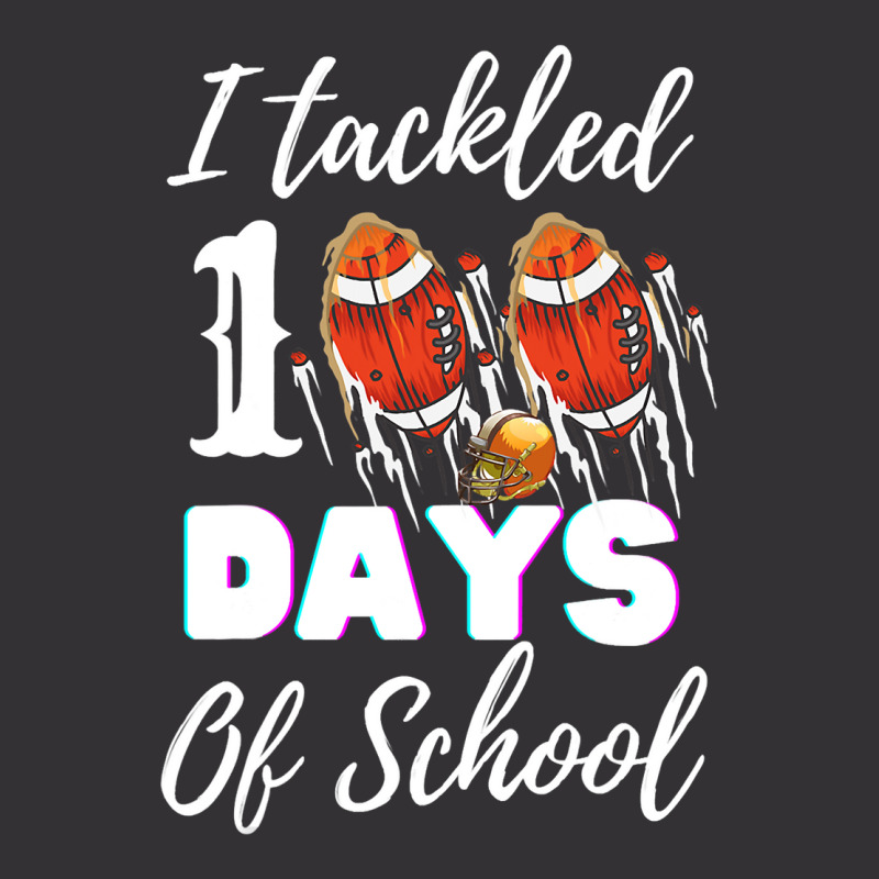 I Tackled 100 Day Of School Football Boy 100th Day Vintage Hoodie | Artistshot