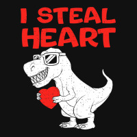 I Steal Hearts Shirt Dinosaur T Rex Valentines Day Metal Print Square | Artistshot