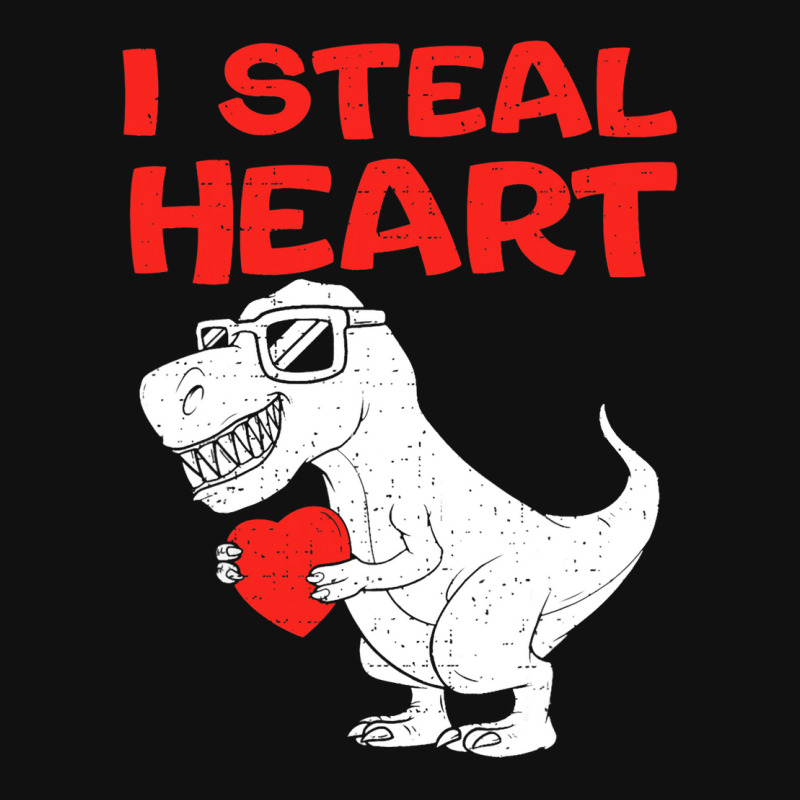 I Steal Hearts Shirt Dinosaur T Rex Valentines Day Metal Print Square | Artistshot