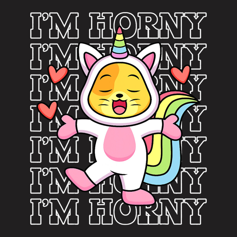 Im Horny Funny Unicorn Pun Horn Kawaii Cat 2 T-shirt | Artistshot